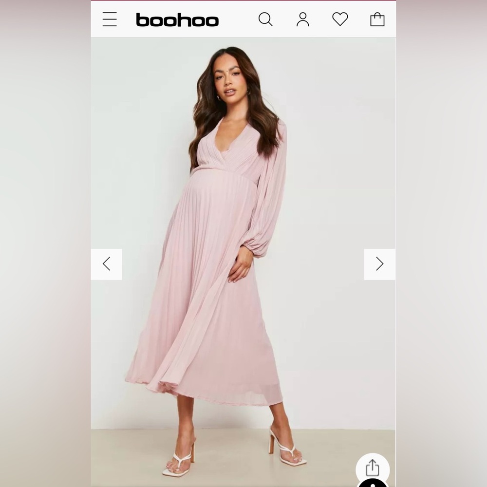 NWT Boohoo Maternity Pleated Wrap Midaxi Dress 

US Size 6